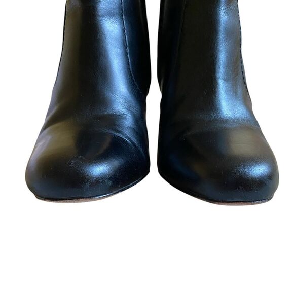 Madewell Sutton Leather Ankle Boots Booties Sz 6.5 Black Block Heel Side Zipper - Picture 9 of 14